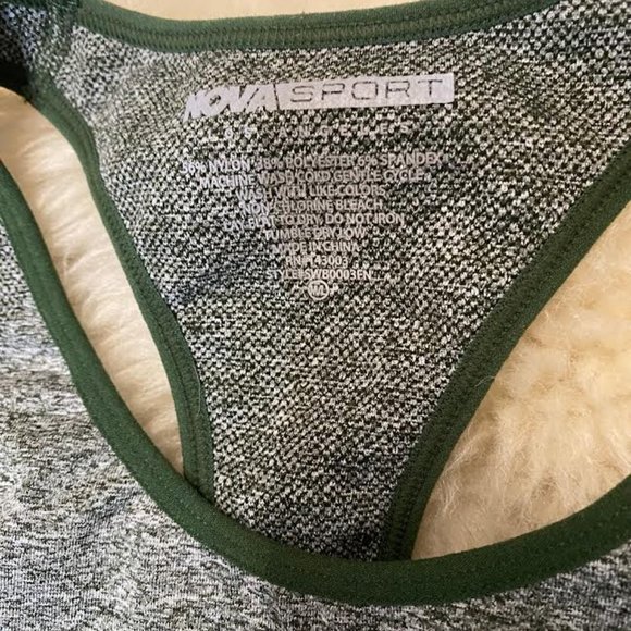 NWOT NOVA SPORT Women M/L No Limits Infinity Seamless Active Sports Bra in Olive - Picture 5 of 5